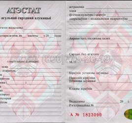 Аттестат о Полном Среднем Образовании Беларуси 2020г в Махачкале